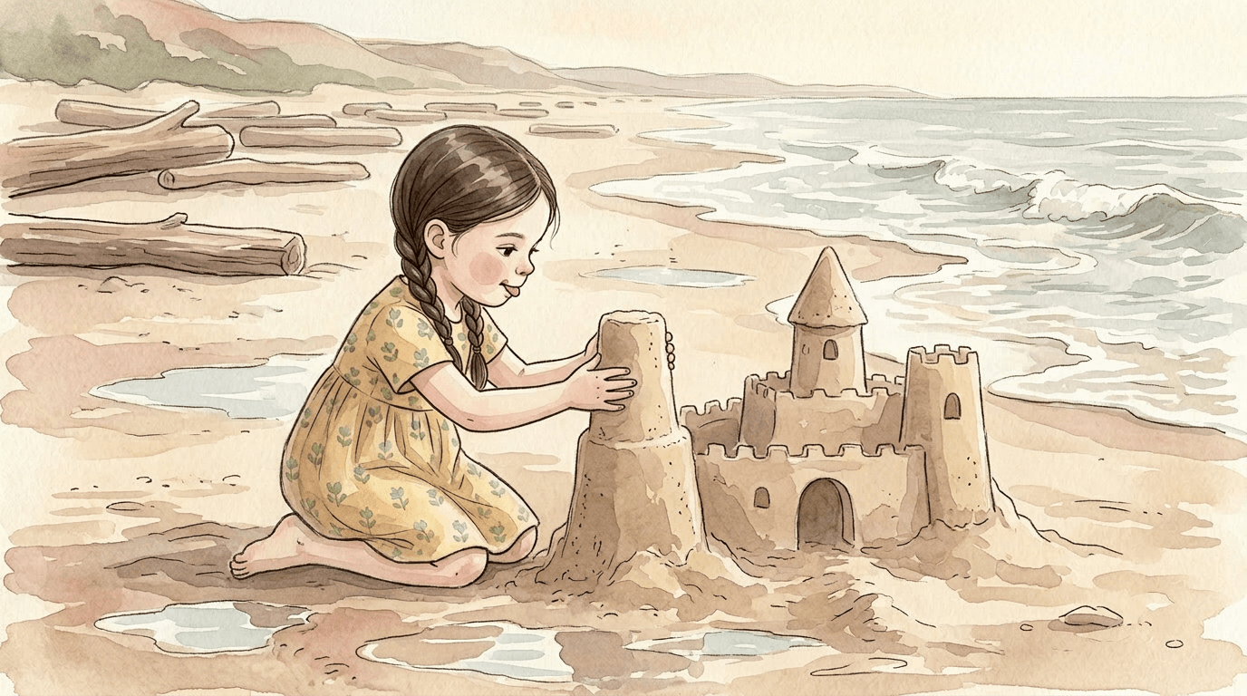 Zamek z piasku — ilustracja, strona 1