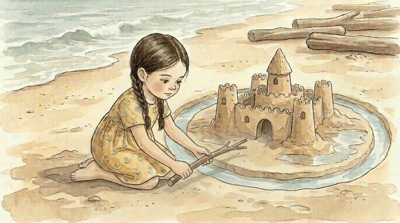 Zamek z piasku — ilustracja, strona 2