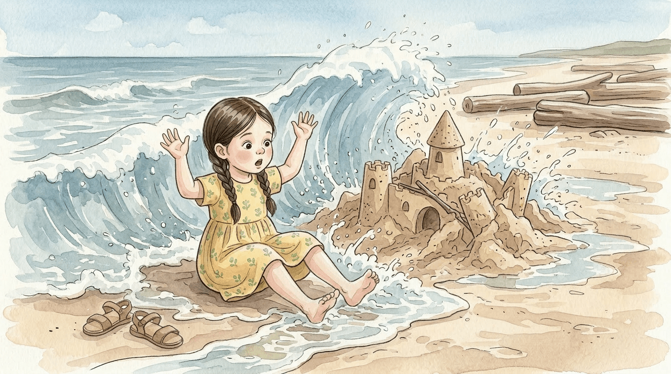 Zamek z piasku — ilustracja, strona 3